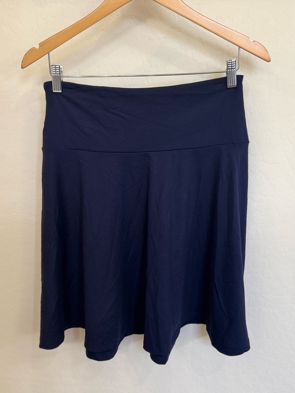 Susana Monaco High-Waisted Flare Skirt Midnight Navy Blue Sz Medium Made in USA